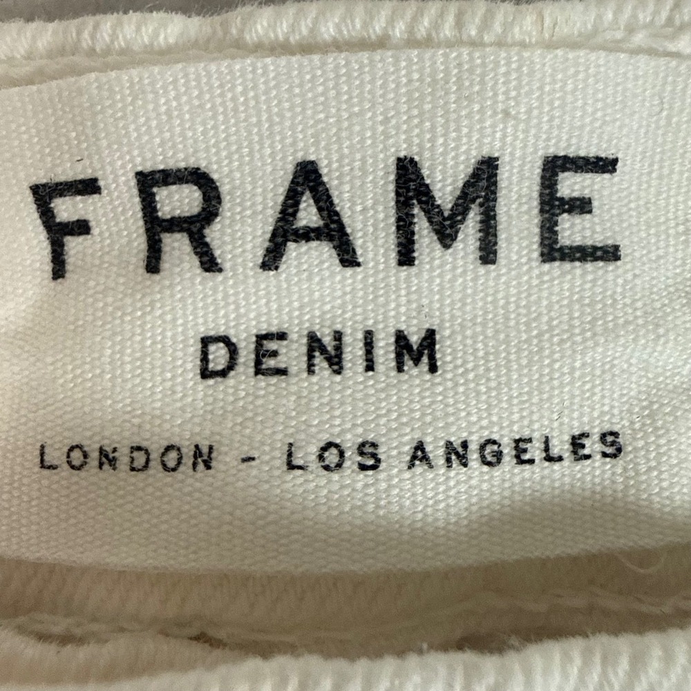 Frame Le Cutoff‎ Denim Shorts Womens 28 White Distressed Raw Hem Summer Festival - Picture 3 of 11
